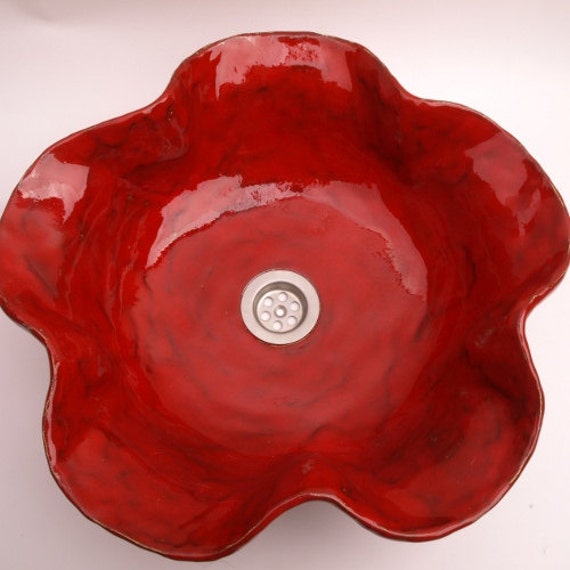 Bathroom Ceramic Sink Flower Sink Hand Made Sink by Etsy