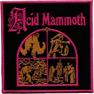 Geborduurde Acid Mammoth-patch - roze