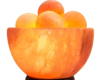 Himalayan Salt Massage Balls Set with Heated Bowl – Natural Muscle Relief Therapy, Stress Relief, Spa Gift, Wellness Healing Stones Kit