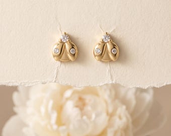 925 Sterling Silver Bee Stud Earrings CZ Honey Bee Minimalist Dainty Gold Bee Earrings Gift for Her Everyday Jewelry