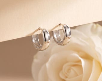 925 Sterling Silver Huggie Hoop Earrings, Minimalist Hoops, Classic Everyday Earrings, Dainty Jewelry Gift for Her