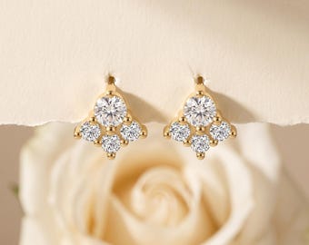 925 sterlingzilveren CZ-clusteroorknopjes, diamanten glitterstekers, sierlijke minimalistische sieraden Cadeau voor haar