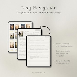 Hyperlinked digital reading journal with side tabs and clean navigation for easy access to reading sections