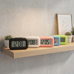 Minimalist LED Digital Alarm Clock | Colorful Modern Desk Clock with Temperature & Date