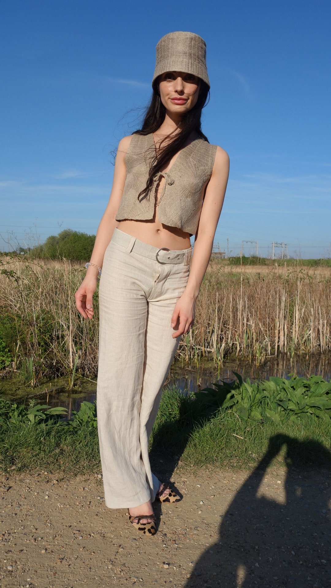 Vintage Waistcoat Vest Linen Collection 3D Stitch Hand Vintage Waistcoat Vest Linen Collection 3D Stitch Hand
