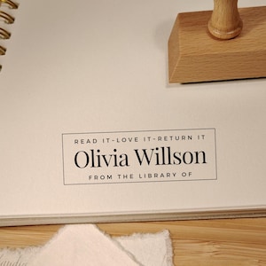 Sello Ex Libris "Léelo, ámalo, devuélvelo" Sello de biblioteca personalizado del Reino Unido