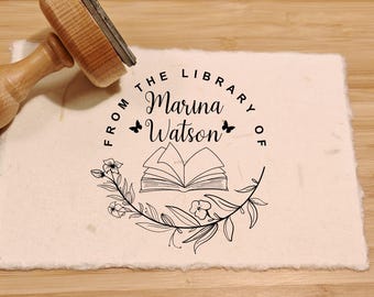 From the Library of Stamp - ex libris - Custom Bookplate – Personalised Rubber – Book Lover Gift