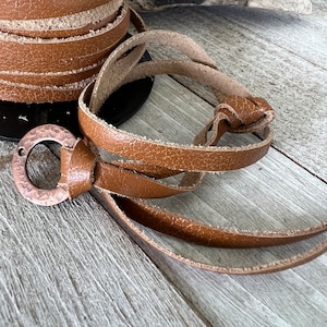 5mm Saddle Brown Deertan Flat Lace, 3 Feet of Soft Strong Water Resistant Genuine Leather Cord, 3/16 Inch Wide