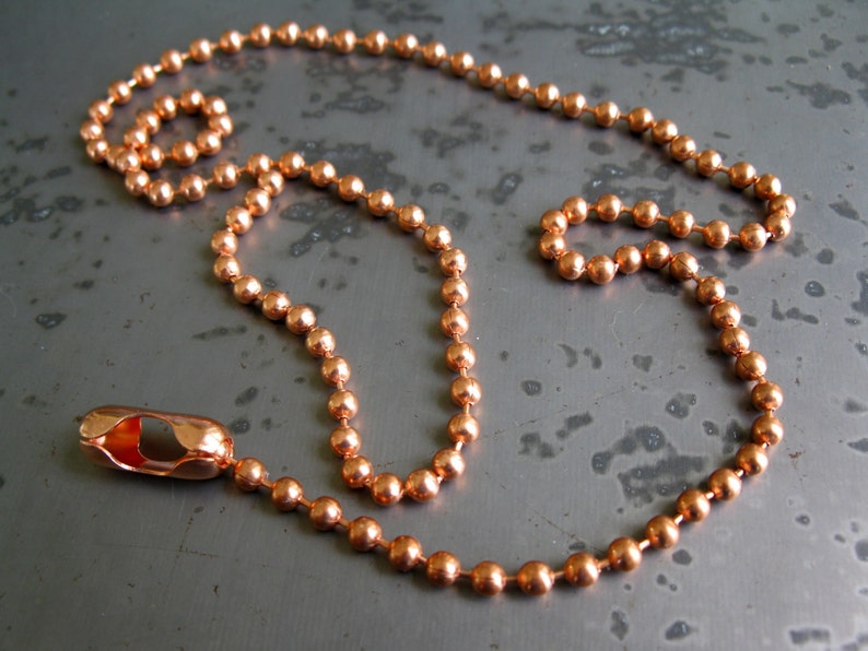 COPPER BALL CHAIN 3.2mm Bright Copper NeW SiZe Connector with Etsy