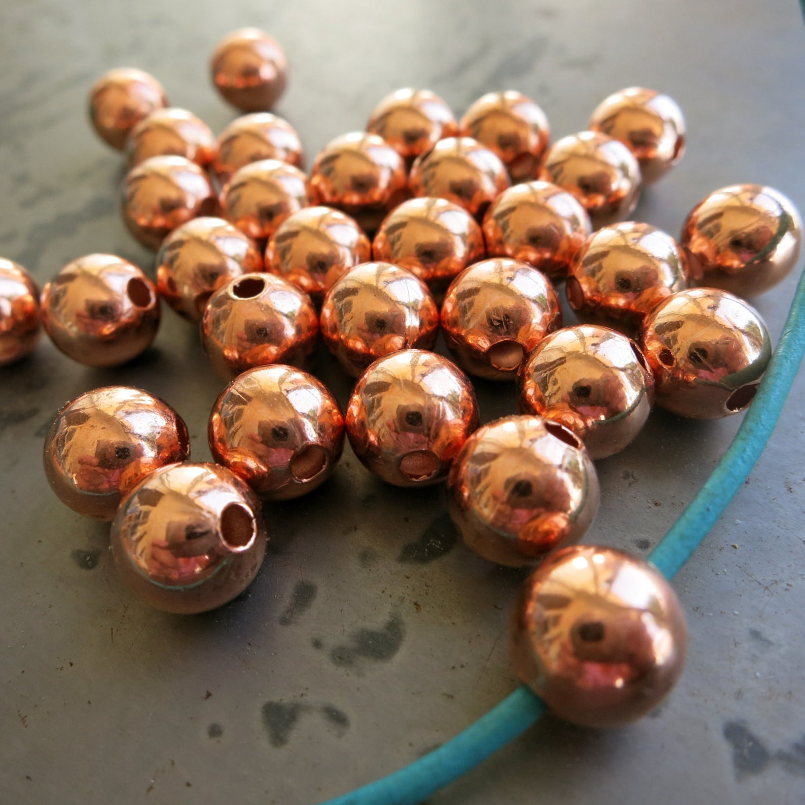Round Copper Beads 8mm Hollow Beads Seamed Copper Beads Etsy