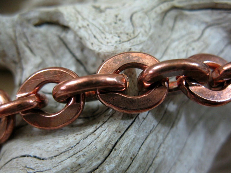 COPPER HEAVY CABLE Chain, Hand Oxidized or Raw Copper, 11 x 8.7mm, Bulk Chain No Clasp, 6 to 72 inches image 2