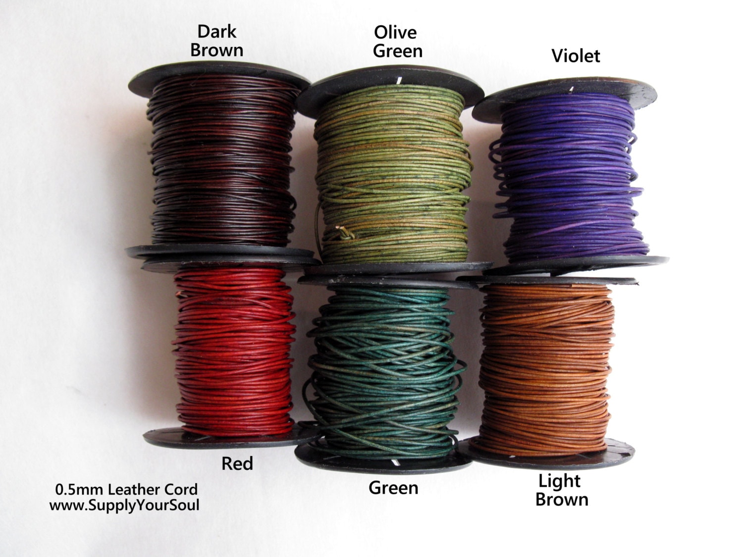 0.5mm LEATHER CORD 3 yards, Color Choices, Ready to Ship!