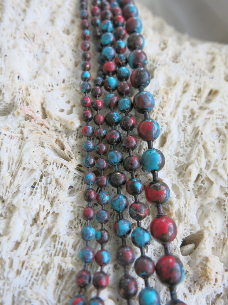 3.2mm COPPER Ball Chain, SONORA SUNRISE Patina , Hand Applied Patina, by the Inch, 6 to 36 image 3