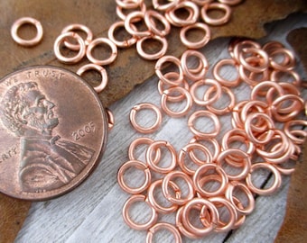 Bright Copper Jump Rings, 19G 5mm, Pack of 100