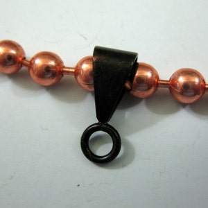 Copper Ball Chain Oxidized 4.5mm Large Balls, Bulk Chain 6 to 10 Ft, connectors included image 5