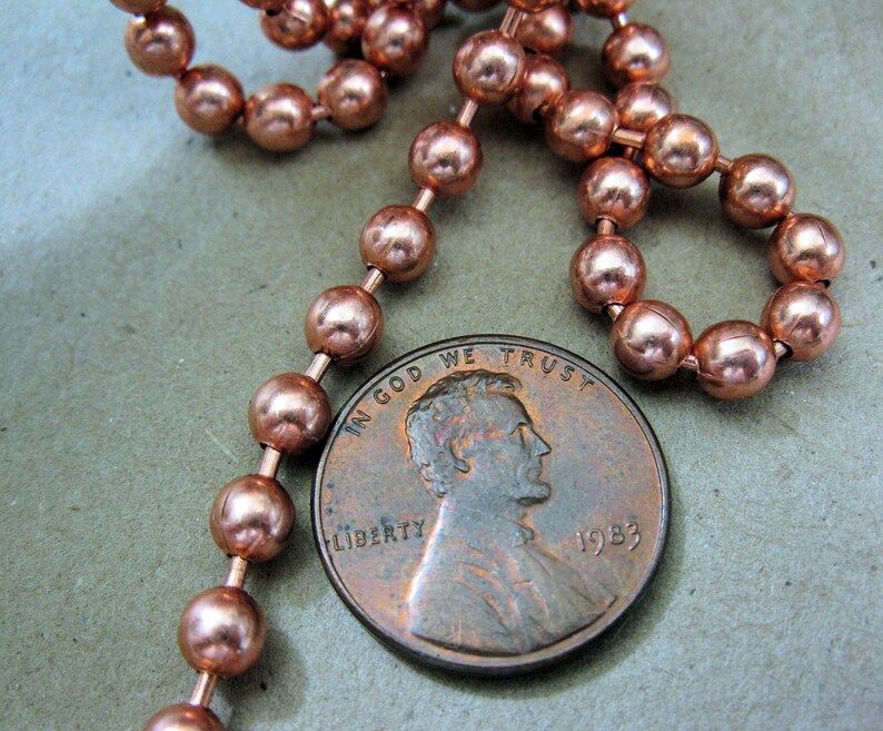 Copper Ball Chain 4.5mm Balls 1 Ft to 20 Ft. Bulk Chain Etsy