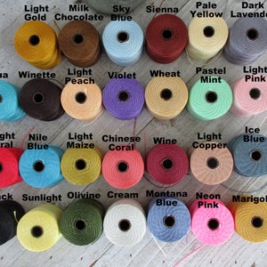 S-Lon Tex 210 Beading Cord, Mala Cord, Kumihimo, Micro Macrame, Crochet Cord, 0.5mm Diameter, 77 Yard Spool, Choice of Colors