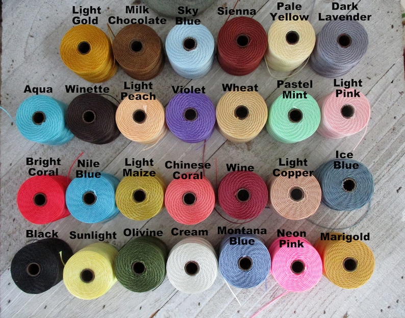 Mala Cord 77 Yard Spool Micro Macrame Kumihimo Crochet Cord Choice of Colors 0.5mm Diameter S-Lon Tex 210 Beading Cord