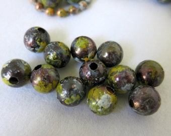 10 WABI SABI Patina Beads, Copper Beads, Hand Applied Patina, Choose 6mm, 8mm or 9.5mm Beads