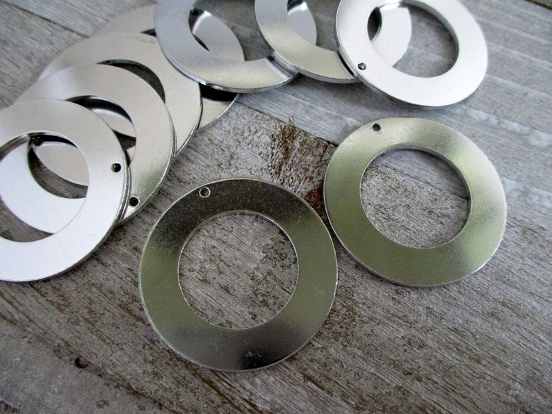 1 1/4 Aluminum Washers w/ Punched Hole, ImpressArt 16G Premium Round Washer Stamping Blanks, Ready to Ship image 1