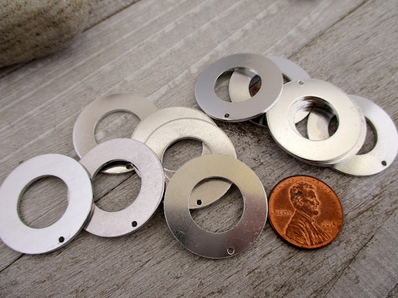 1" Aluminum Washer with Hole,  ImpressArt Premium 16 Gauge Metal Stamping Blanks,  Choose 6 or More, Ready to Ship!