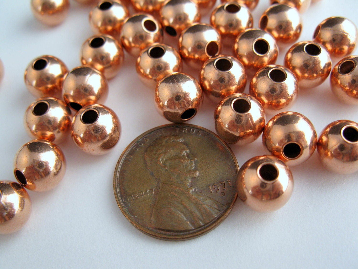 Round Copper Beads 8mm Hollow Beads Seamed Copper Beads Etsy