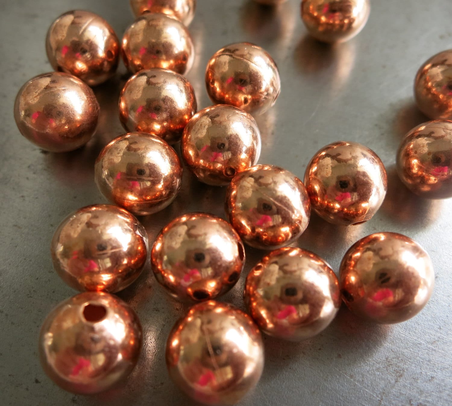 5.5mm Gold Shiny Ball Beads, 100pcs Gold Plated Round Ball Spacer Beads for  Jewelry Making 
