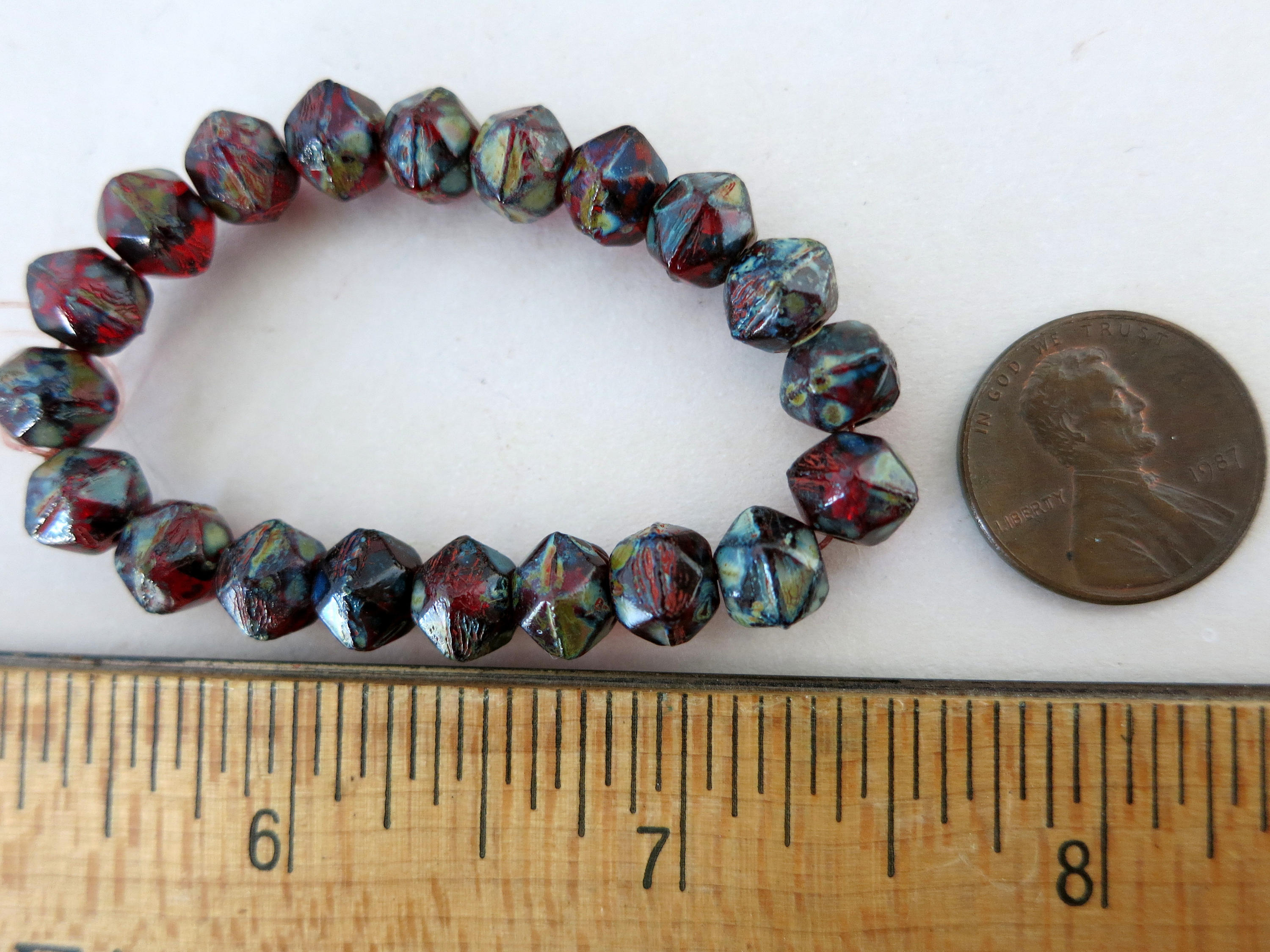 6/0 Painted Tea Cup Bead Mix, Full Strand Approx 160 Beads, 4mm