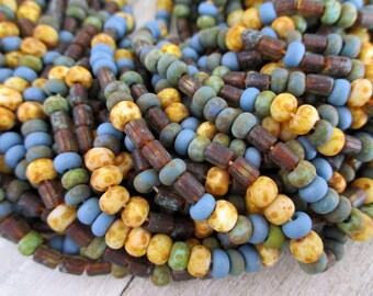 4/0 Winterfell Matte Beads, Full 20" Strand 150 Beads, Czech Glass 5mm Seed Beads, 1.2mm hole