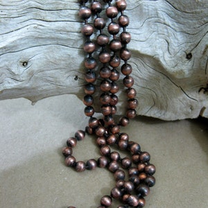 Copper Ball Chain Oxidized 4.5mm Large Balls, Bulk Chain 6 to 10 Ft, connectors included image 1