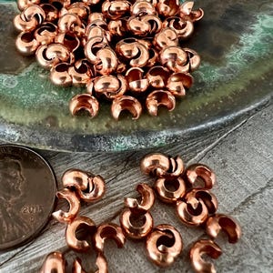 COPPER CRIMP COVERS 4mm Set of 20