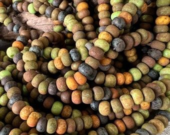 5/0 Rustic Ranch Matte Picasso Bead Mix, Full Strand Approximately 160 Beads, 5mm Czech Glass Seed Beads