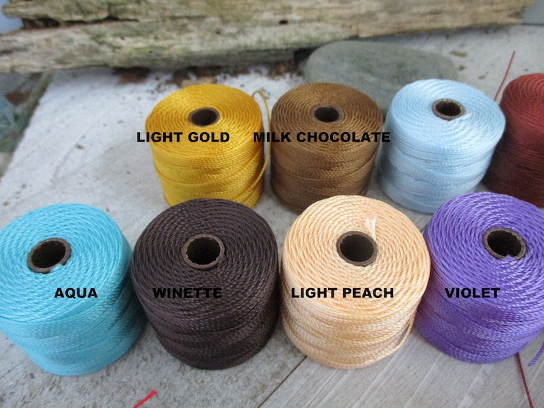 Mala Cord 77 Yard Spool Micro Macrame Kumihimo Crochet Cord Choice of Colors 0.5mm Diameter S-Lon Tex 210 Beading Cord