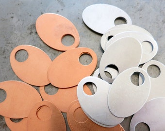 2 OVAL OFFSET WASHER Blanks for Stamping, Copper or Aluminum, Ready to Ship!