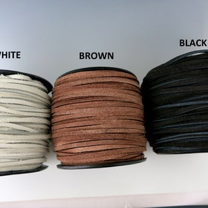 3mm Split Suede Lace, 3mm x 2mm, 5 Yards, Color Choices, Ready to Ship image 4