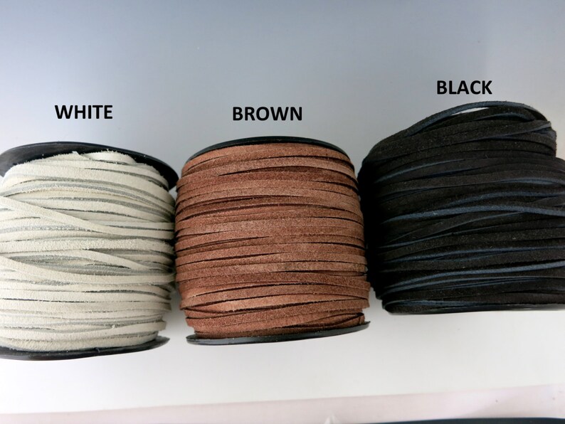 3mm Split Suede Lace, 3mm x 2mm, 5 Yards, Color Choices, Ready to Ship image 4