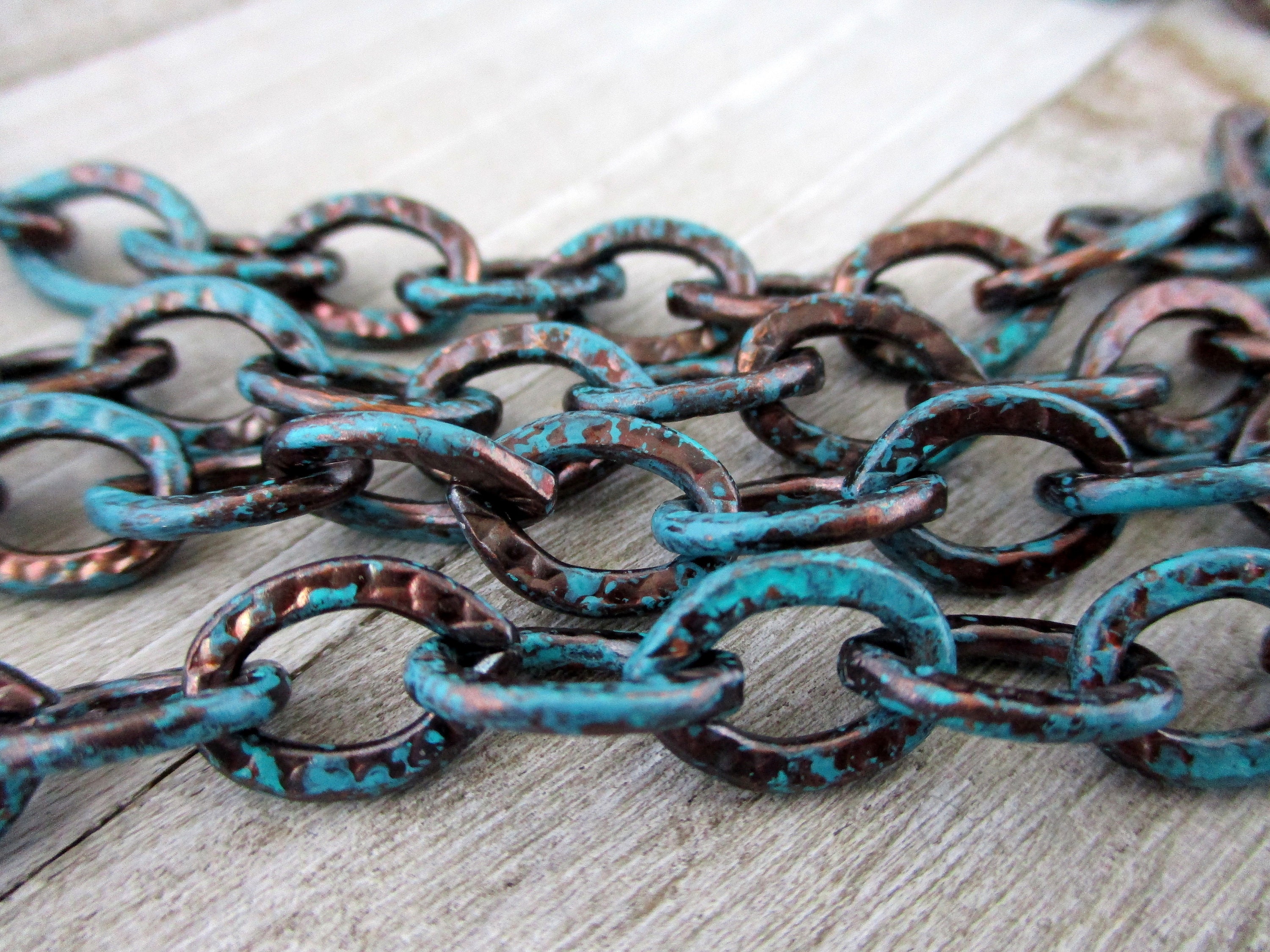 TIDELINE PATINA Copper Chain, Hand Applied Patina, 9.5x12mm Large Lin…