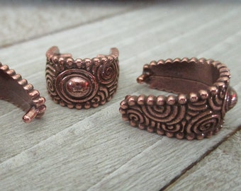 4 TierraCast Large Spiral Antique Copperplate Pinch Bails, 16.5x9.25mm, ID 8.5mm, Fits Hole Size 1.6mm or Large