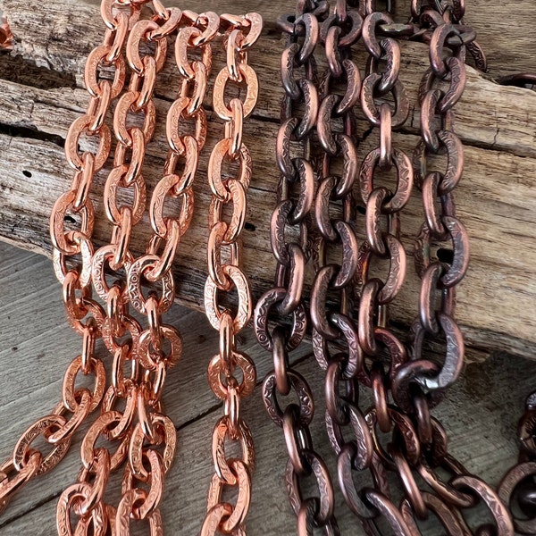 NEW Copper Large Link Chain, 7.07x9.63mm Unsoldered Links, Choose Bright or Hand Oxidized