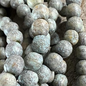 4mm Etched Stone Druk Beads, Strand of 50 Round Czech Glass Beads, Ready to Ship