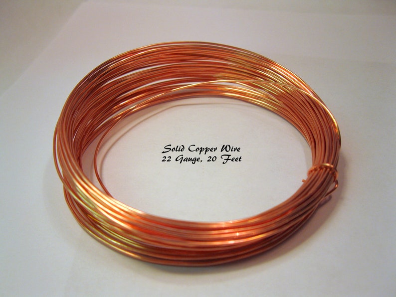 COPPER WIRE 22 Gauge, 20 Feet, Bright Copper or Hand Oxidized, Ready to Ship image 1