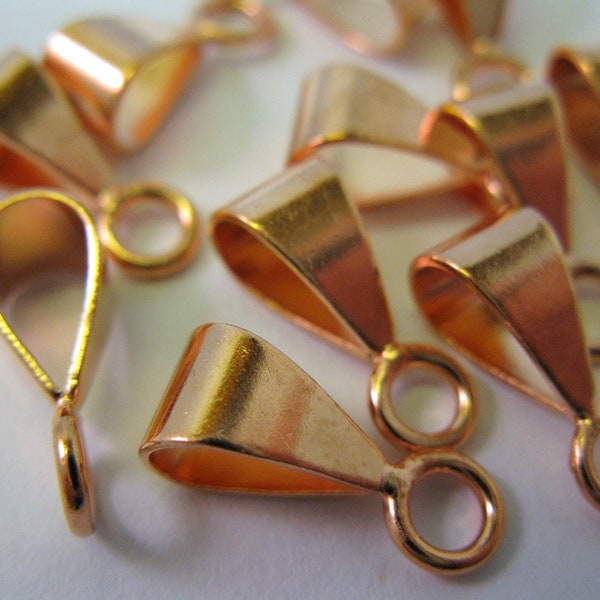 10 COPPER BAILS 14mm with Closed Rings, Ready to Ship!