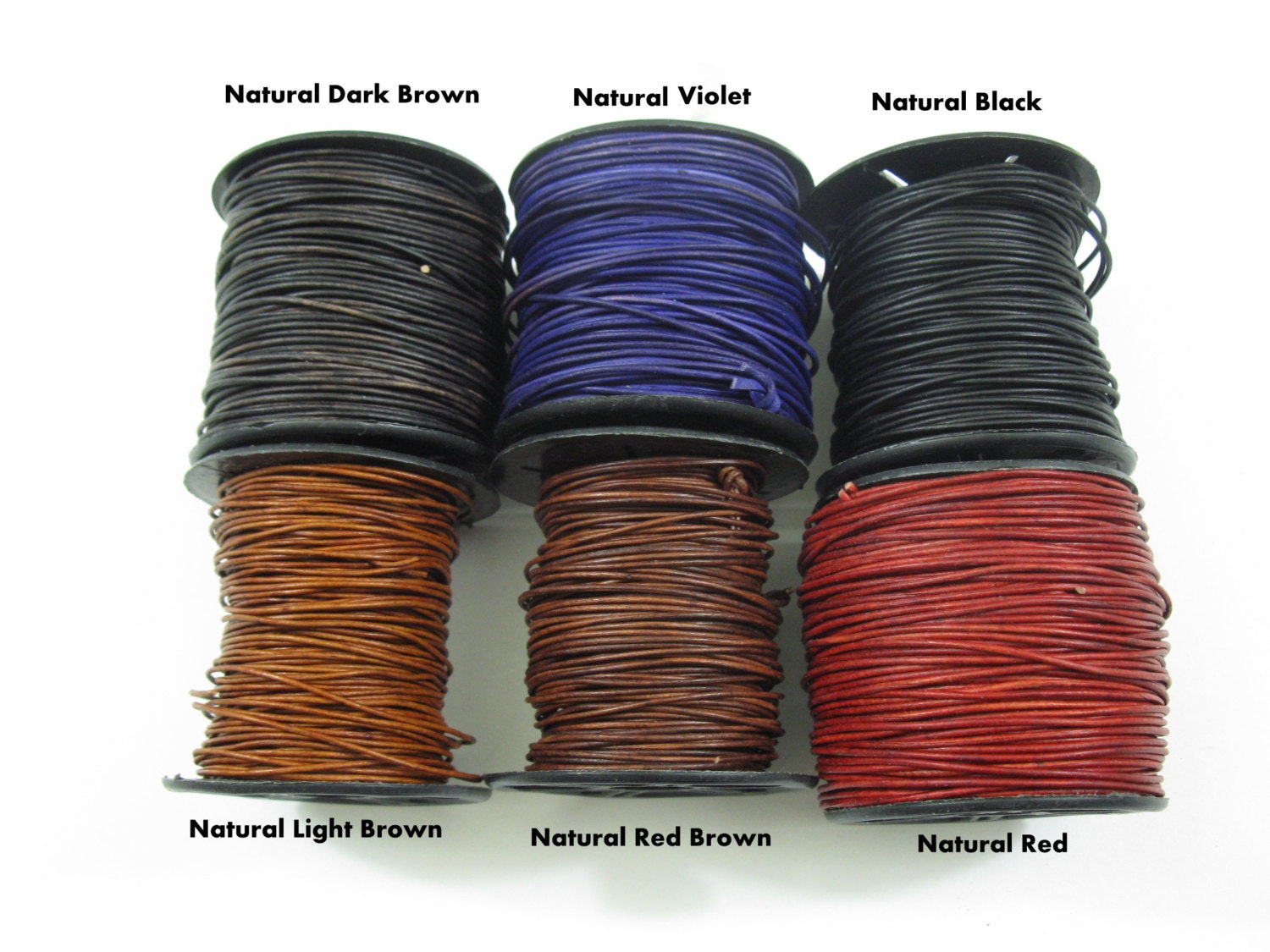 0.5mm LEATHER CORD 10 Meter Spool, Natural Dyes, Lead Free, Many Colo…