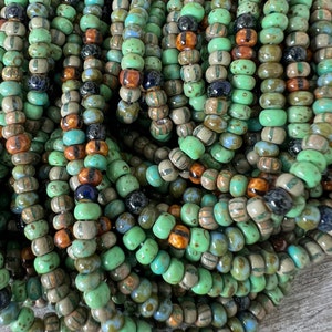 5/0 Rainforest Picasso Mix, 4.5mm Strand 164 Beads, Czech Glass Seed Beads, 1mm Hole