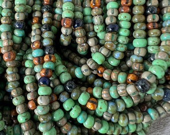 5/0 Rainforest Picasso Mix, 4.5mm Strand 164 Beads, Czech Glass Seed Beads, 1mm Hole