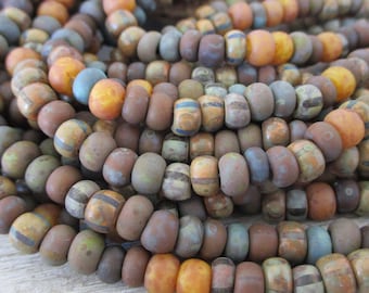 4/0 Rustic Cabin Beads, Full 20" Strand 150 Beads, Czech Glass 5mm Seed Beads, 1.2mm hole