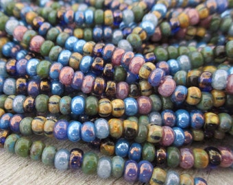 8/0 Skylark 3mm Seed Bead Mix, Full Strand 250 Beads, Czech Glass Seed Beads