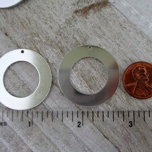 1 1/4 Aluminum Washers w/ Punched Hole, ImpressArt 16G Premium Round Washer Stamping Blanks, Ready to Ship image 2