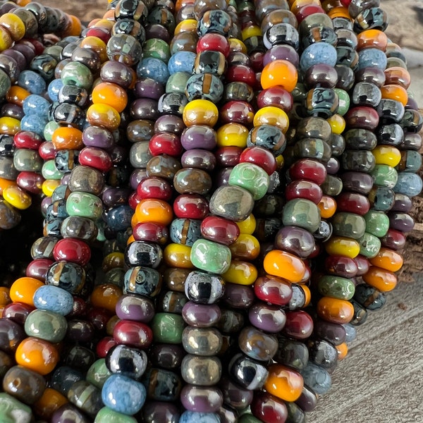 5/0  Indian Corn Mix, 4.5mm Strand, about 155 Beads, Czech Glass Seed Beads, 1.1mm Hole