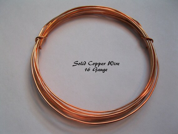 SOLID COPPER WIRE 16 Gauge, 10 Feet, Bright or Oxidized, Ready to Ship 
